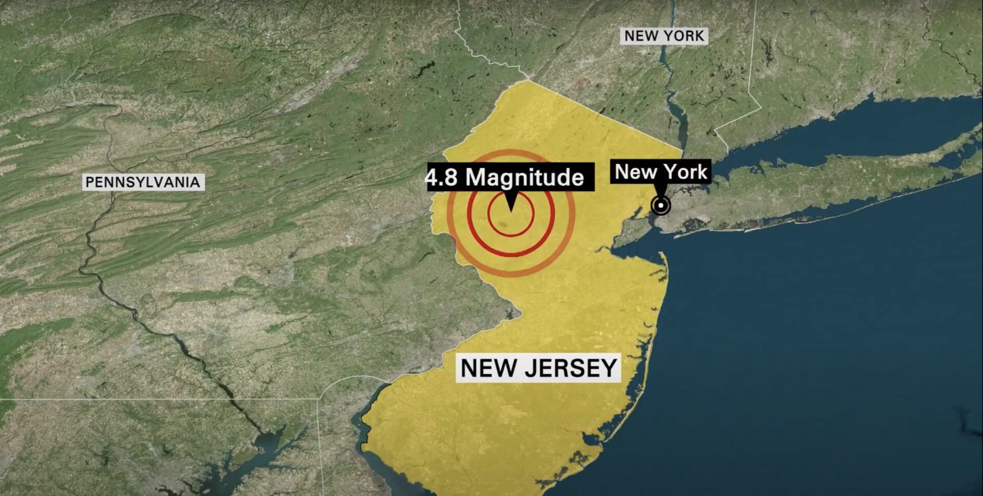 В Нью-Йорке произошло редкое землетрясение магнитудой 4.8 балла